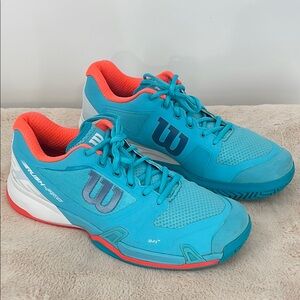 Wilson Teal & Coral Women's Athletic Tennis Shoes